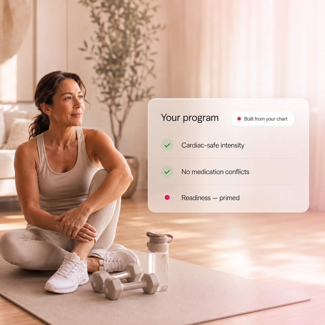 A member reviewing a tailored, condition-specific training plan