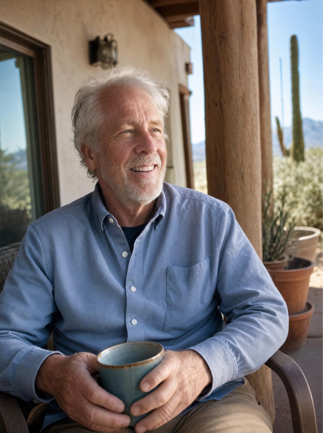 A grandfather on his porch